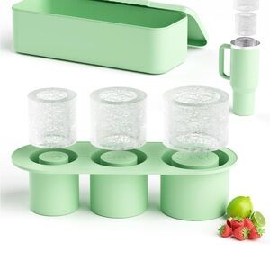 Mint Green Ice Cube Tray with Lid fits 30-40oz. Tumblers